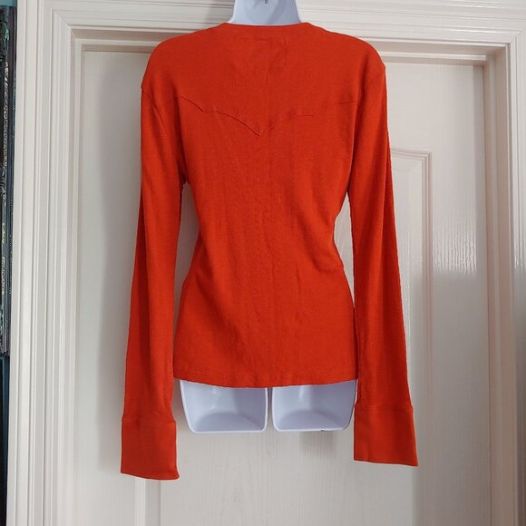 Bootheel Trading Y2K Orange Cowgirl Rodeo Country Western L-Sleeve Shirt L - Picture 6 of 10